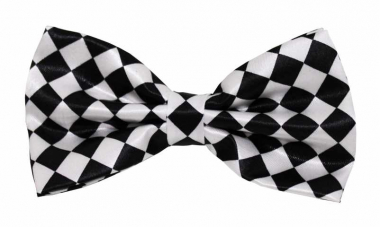 Trendy Bow Tie Black & White with checkered pattern